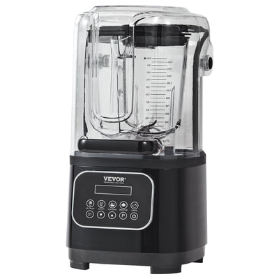 VEVOR Professional Blender With Shield, Commercial Countertop Blenders, 68 Oz  Blender Combo, Stainless Steel 9 Speed & 5 Functions Blender, For Shakes, Smoothies, Peree, And Crush Ice, Black