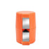 Orange handheld knife sharpener with dual steel sharpening slots for kitchen use