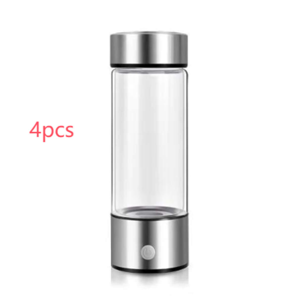 Set of 4 stainless steel and glass portable blender bottles for kitchen use