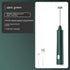 Dark green handheld electric milk frother with USB charging cable, multi-speed kitchen accessory.