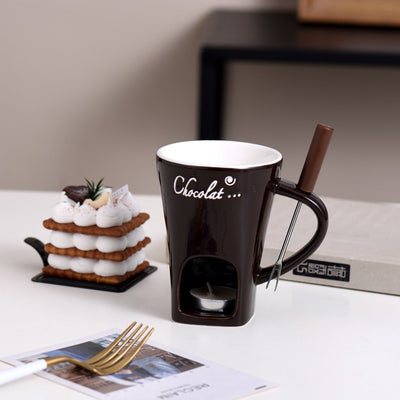 Ceramic Chocolate Hot Pot Stove Ice Cream Hot Pot Cup