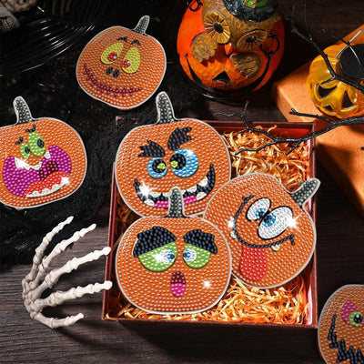8 Packs Halloween Rhinestones Art Coasters
