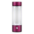 Portable electric blender with clear jar and magenta base for kitchen use