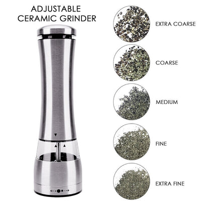 Stainless steel pepper grinder