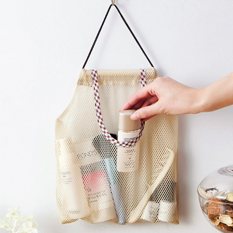 Polyester Mesh Kitchen Storage Bag Portable Net Bag Shopping Bag Home Storage Wall Shelves Kitchen Accessories