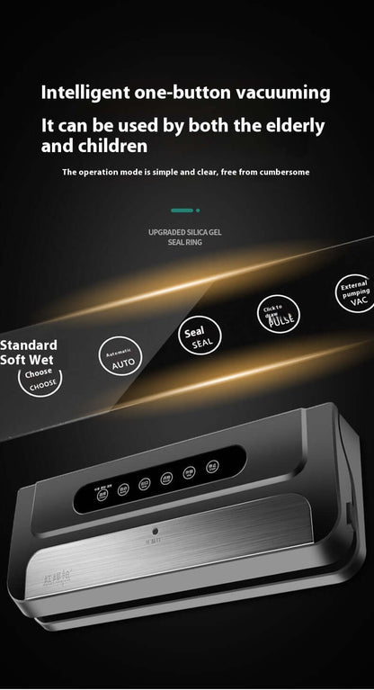 Automatic vacuum sealer machine with touch controls and one-button operation for kitchen use