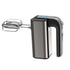Stainless steel electric hand mixer with ergonomic handle and dual beaters, kitchen appliance