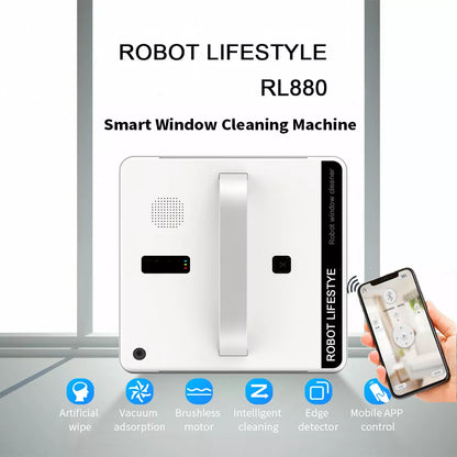 Robotic Window Cleaner Vacuum Cleaner Smart Planned Type Wifi App Control Window Glass Cleaning Robot 100 - 240V