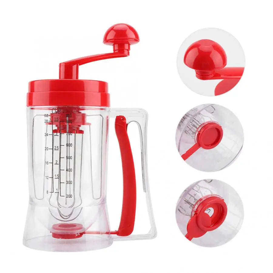 800ML Batter Dispenser Manual Pancake Cupcake Batter Mixer Dispenser Blender Machine Cakes Cream Butter Cake Whisk Baking Tools