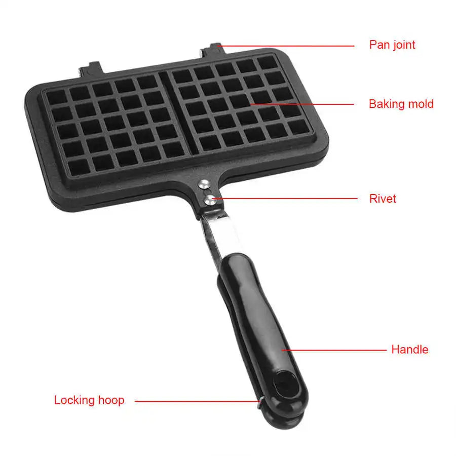 Dual Head Non-Stick Waffle Maker Pan Mould Mold Press Plate Baking Tool Bubble Egg Cake Oven Breakfast Machine