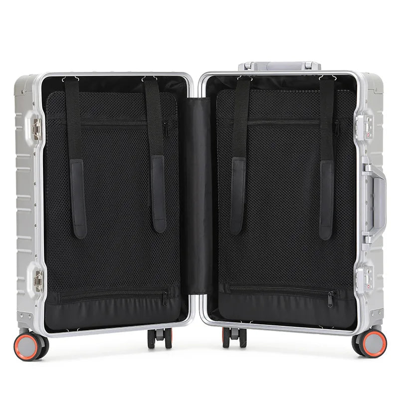 100% Aluminum-magnesium alloy Travel Suitcase Rolling Luggage 20/24/29 inch Trolley Luggage Carry-On Cabin Suitcase