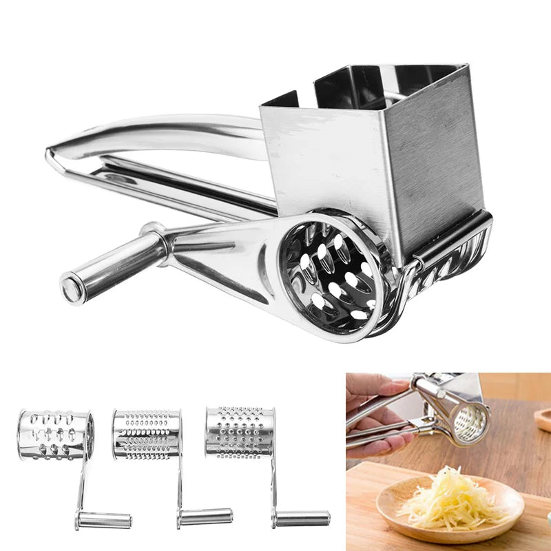 Multifunctional Vegetable Slicer Cutter Stainless Steel  Hand-crank Cheese Shredder Rotating Grinder Kitchen Equipment Tools