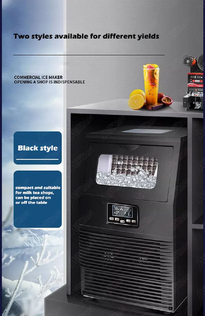 HZB40FA Electric Automatic Cube Ice Maker, Commercial or Home Use Ice Cube Machine, 220V Ice Machine