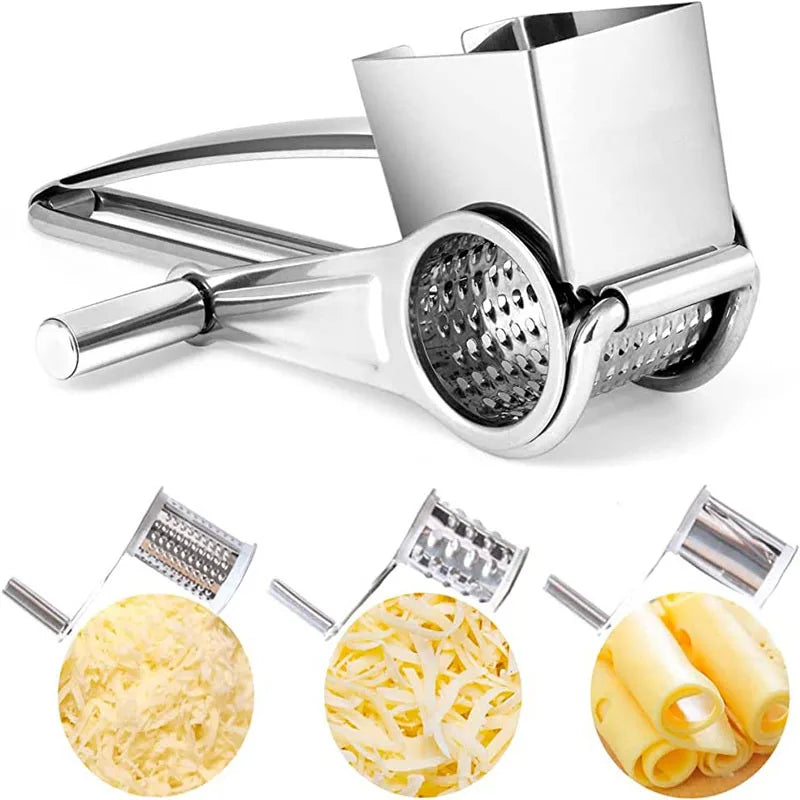 Multifunctional Vegetable Slicer Cutter Stainless Steel  Hand-crank Cheese Shredder Rotating Grinder Kitchen Equipment Tools