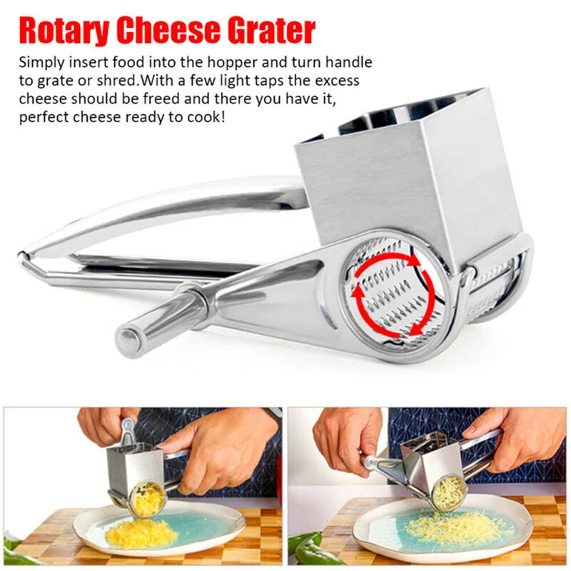 Multifunctional Vegetable Slicer Cutter Stainless Steel  Hand-crank Cheese Shredder Rotating Grinder Kitchen Equipment Tools