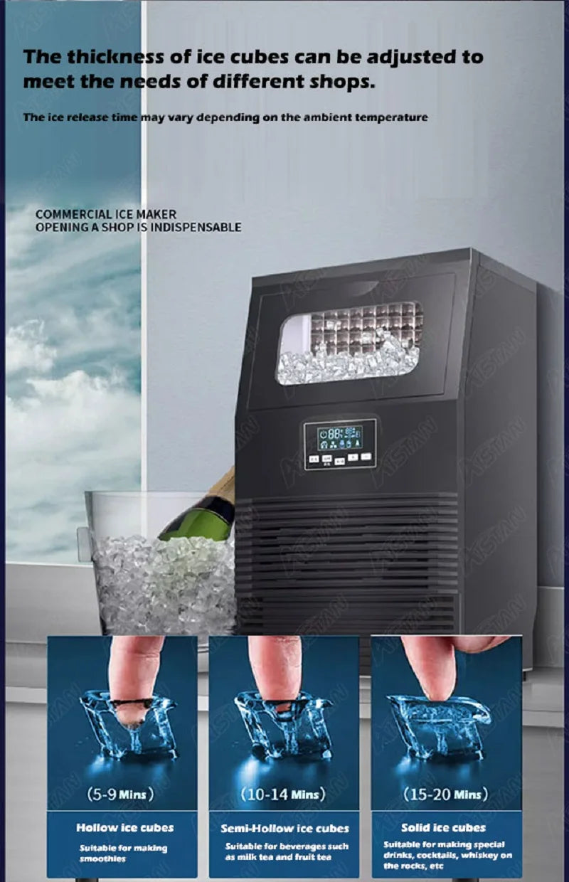 HZB40FA Electric Automatic Cube Ice Maker, Commercial or Home Use Ice Cube Machine, 220V Ice Machine