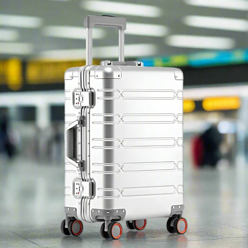 100% Aluminum-magnesium alloy Travel Suitcase Rolling Luggage 20/24/29 inch Trolley Luggage Carry-On Cabin Suitcase