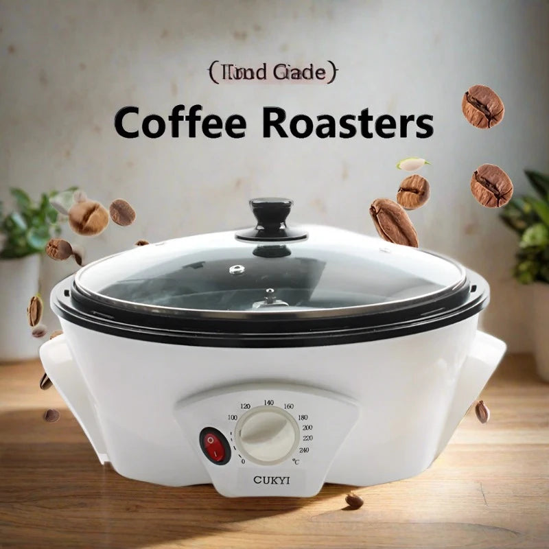 Electric Coffee Beans Roasting Machine 110V 220V Non-stick Coating Coffee Roaster Household Grain Drying Popcorn Maker Bake Tool