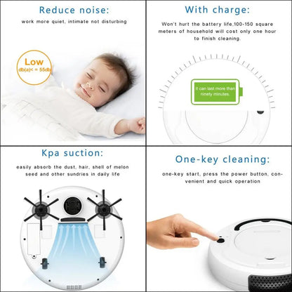 Multifunctional Smart Floor Cleaner 3-In-1 Auto Rechargeable Smart Sweeping Robot Dry Wet Sweeping Vacuum Cleaner