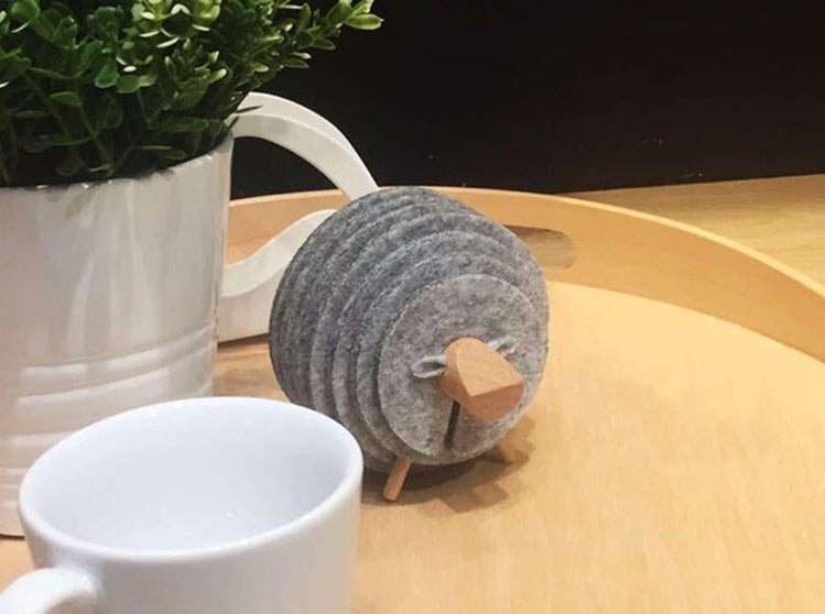 Felt Elk Lamb Coaster Ornament Hollow Heat Insulation Set