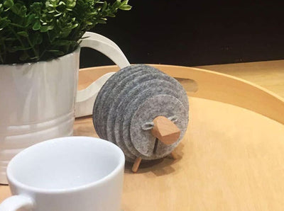 Felt Elk Lamb Coaster Ornament Hollow Heat Insulation Set