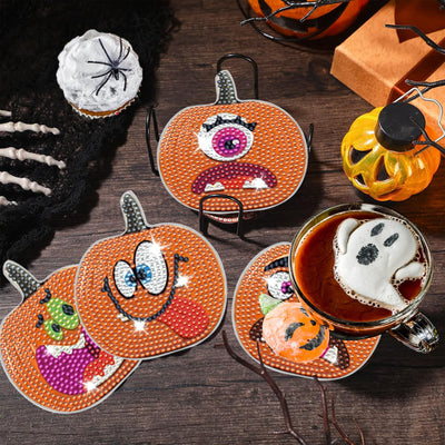 8 Packs Halloween Rhinestones Art Coasters