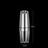 Stainless steel electric salt or pepper grinder with 20cm height and 5.2cm width on black background.
