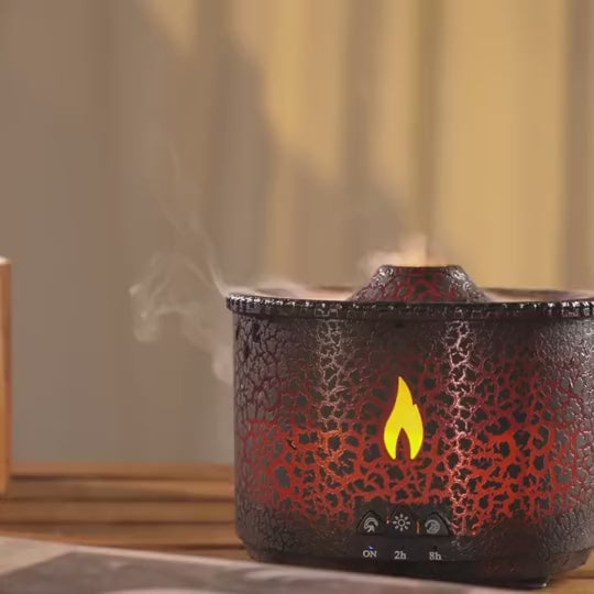 New Creative Ultrasonic Essential Oil Humidifier Volcano Aromatherapy Machine Spray Jellyfish Air Flame Humidifier Diffuser